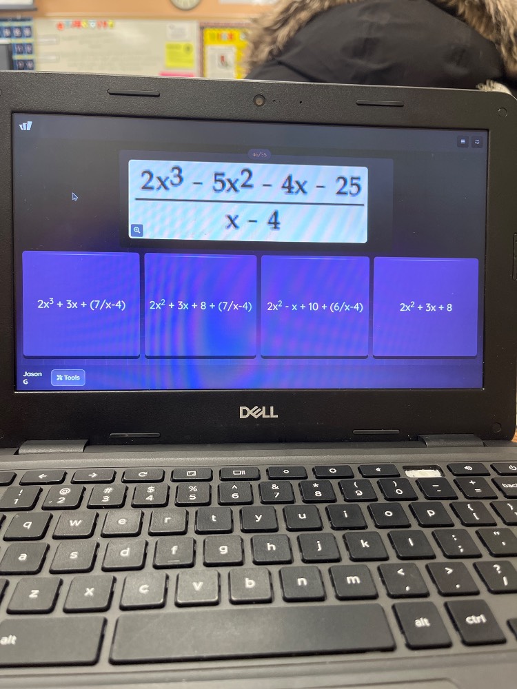 divide the polynomial (2x^3 - 5x^2 - 4x - 25) by (x - 4). the options a…