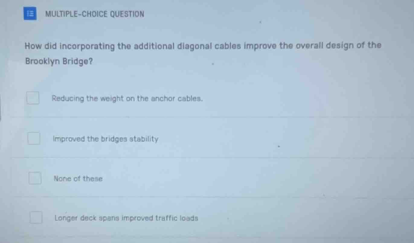 multiple-choice question how did incorporating the additional diagonal …