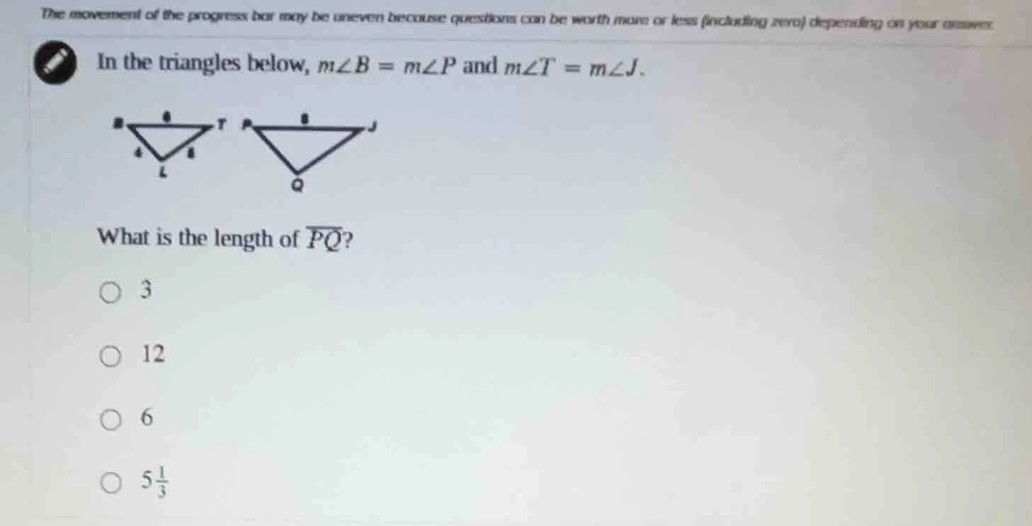 the movement of the progress bar may be uneven because questions can be…