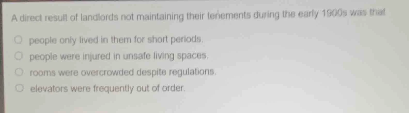 a direct result of landlords not maintaining their tenements during the…