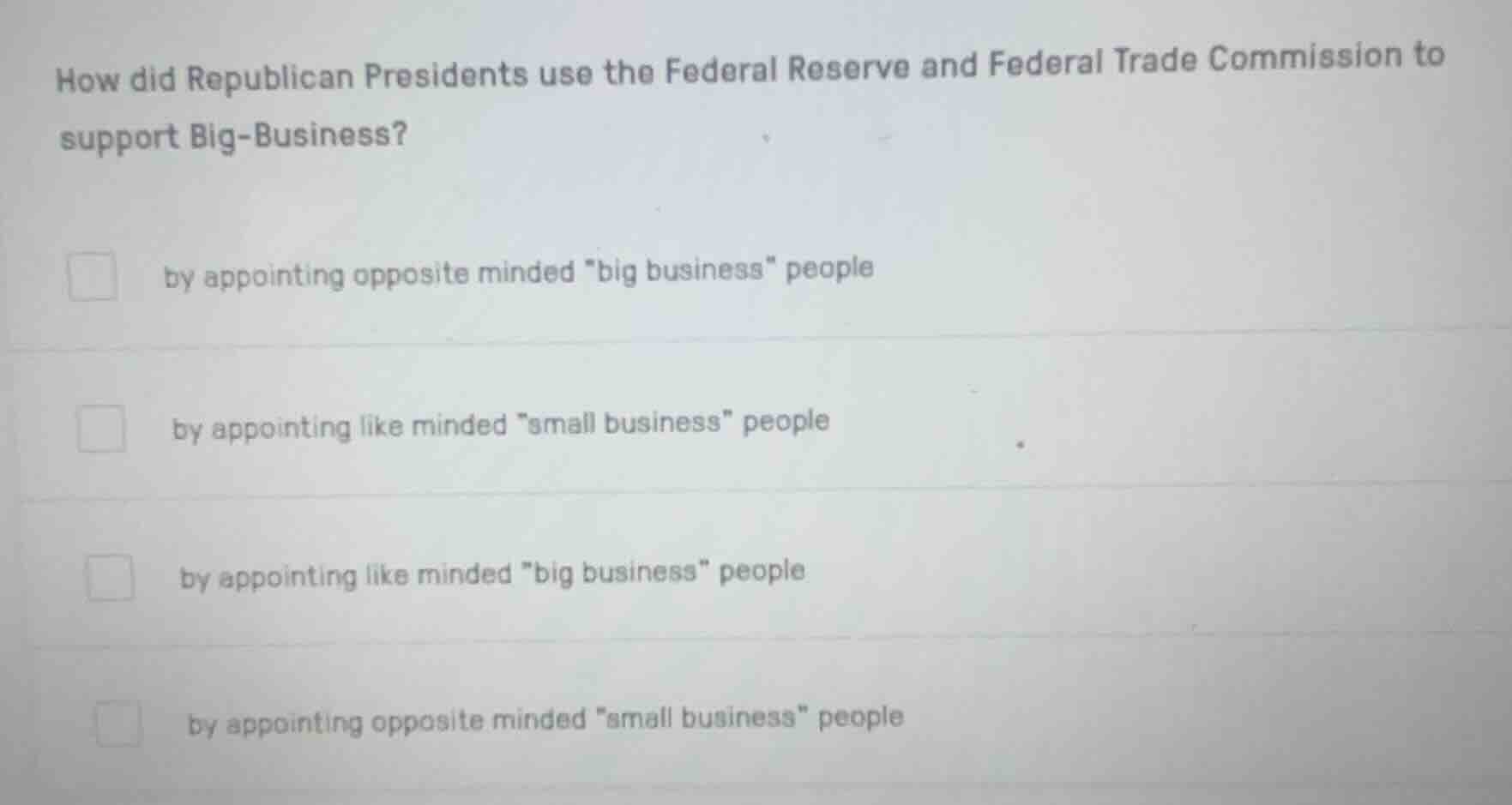 how did republican presidents use the federal reserve and federal trade…