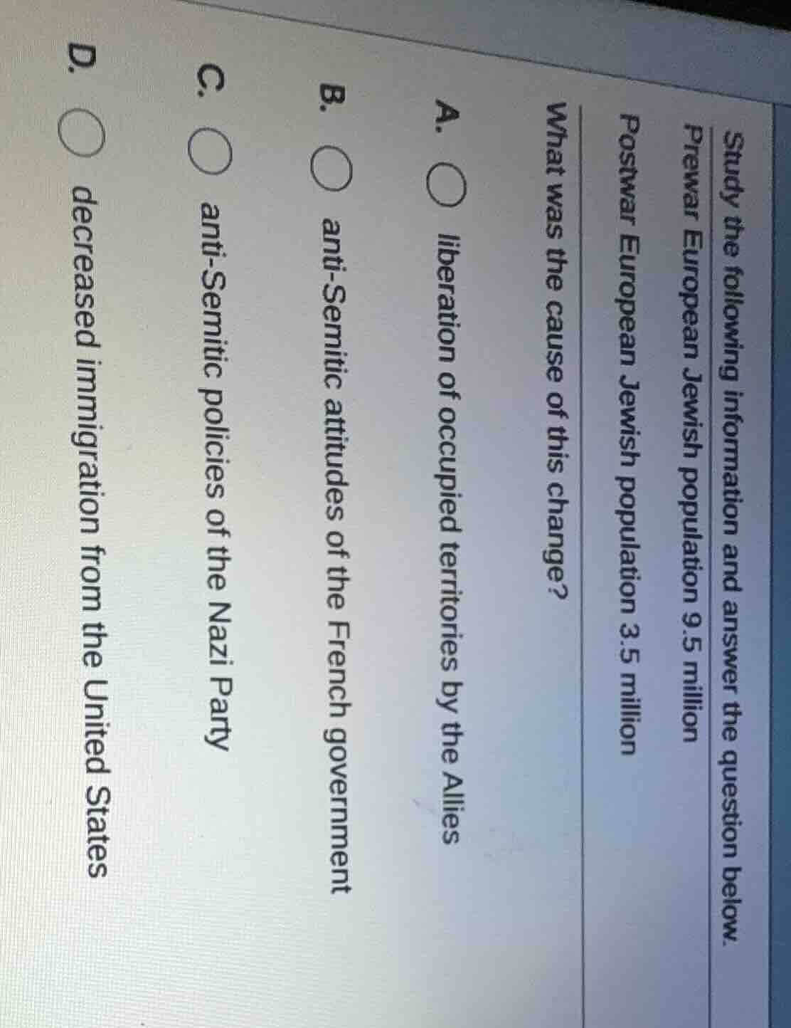 study the following information and answer the question below. prewar e…