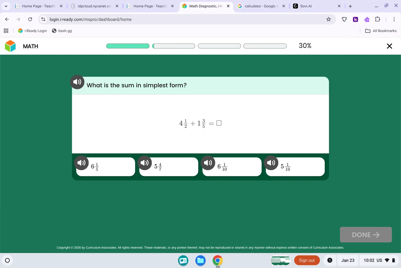 what is the sum in simplest form? $4\\frac{1}{2} + 1\\frac{3}{5} = \\sq…