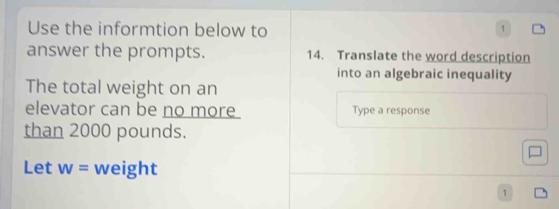 use the informtion below to answer the prompts. the total weight on an …