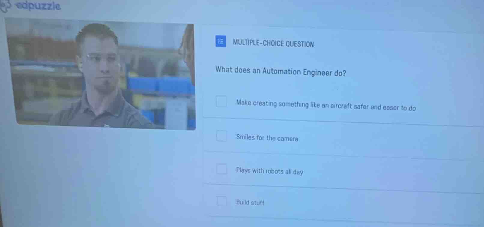 multiple-choice question what does an automation engineer do? make crea…