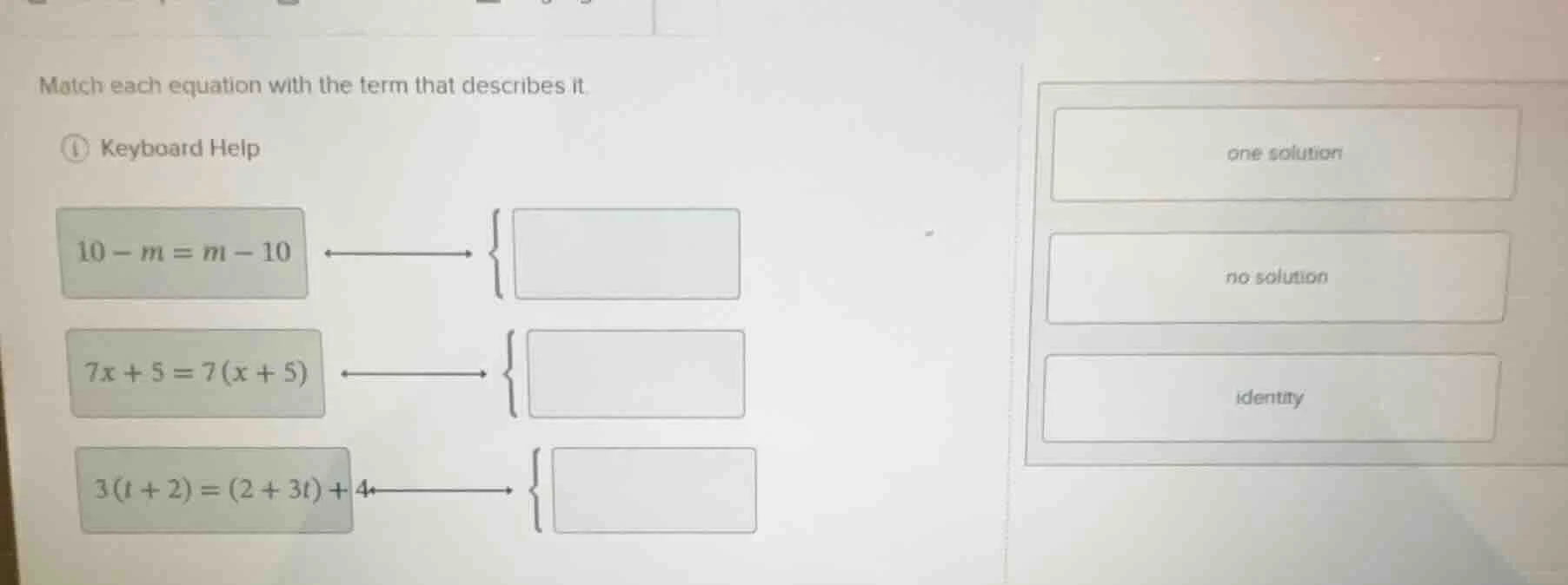 match each equation with the term that describes it. keyboard help 10 -…