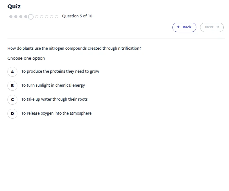 quiz question 5 of 10 how do plants use the nitrogen compounds created …