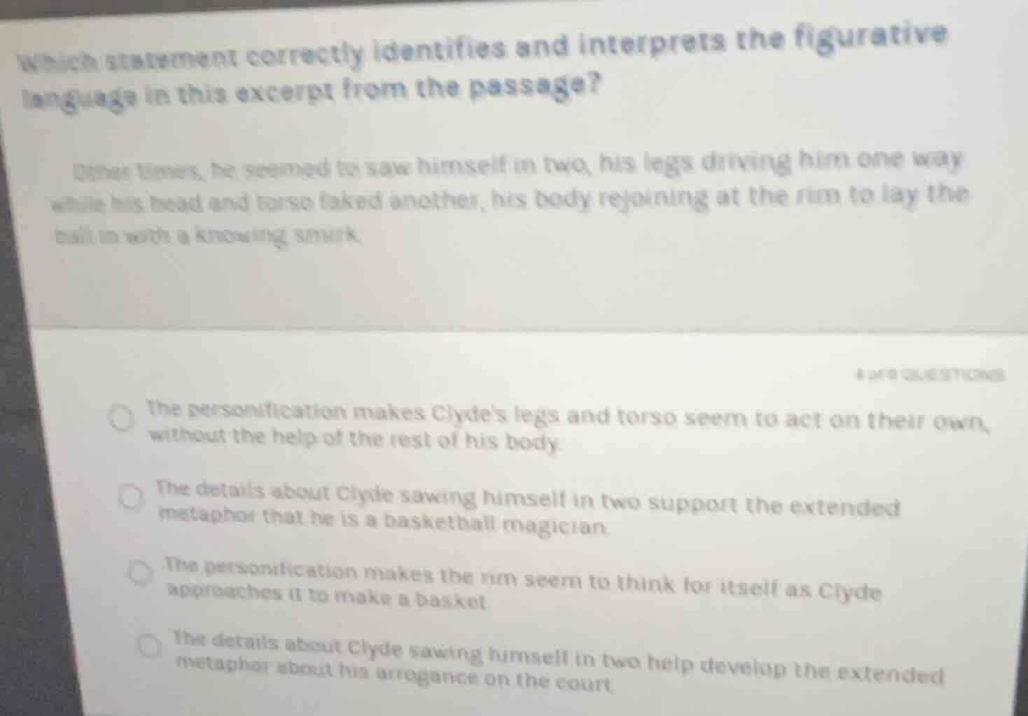 which statement correctly identifies and interprets the figurative lang…