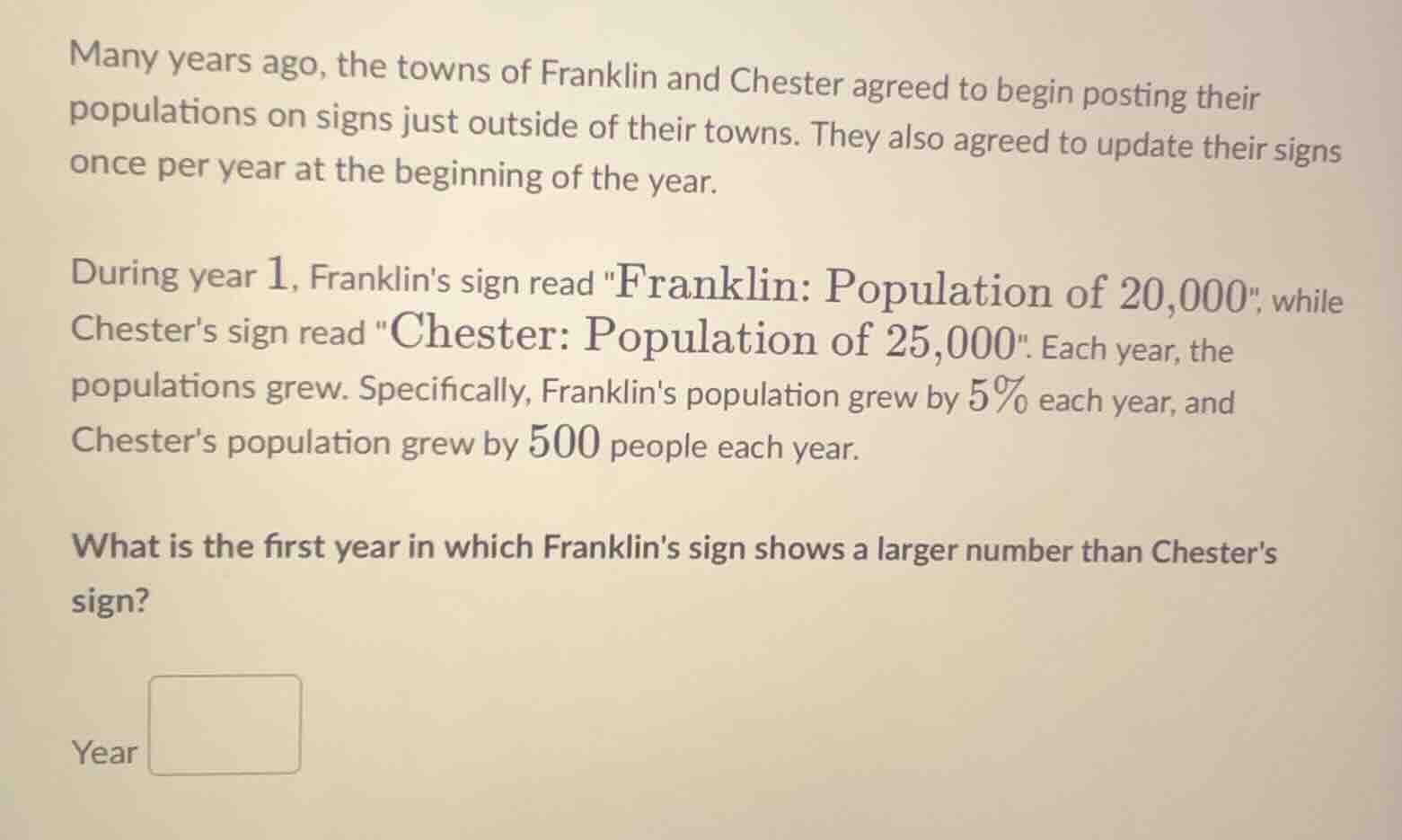 many years ago, the towns of franklin and chester agreed to begin posti…