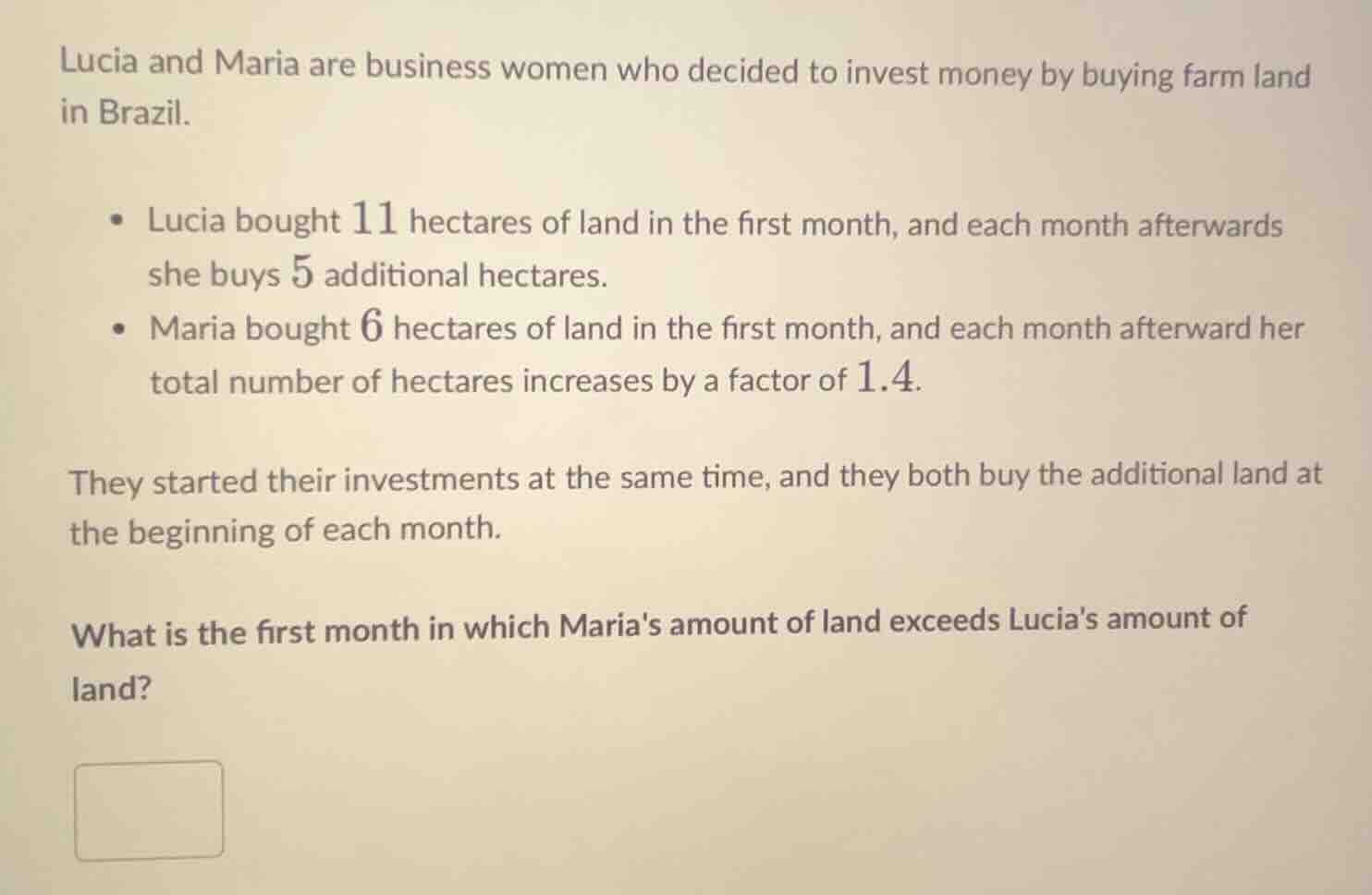 lucia and maria are business women who decided to invest money by buyin…