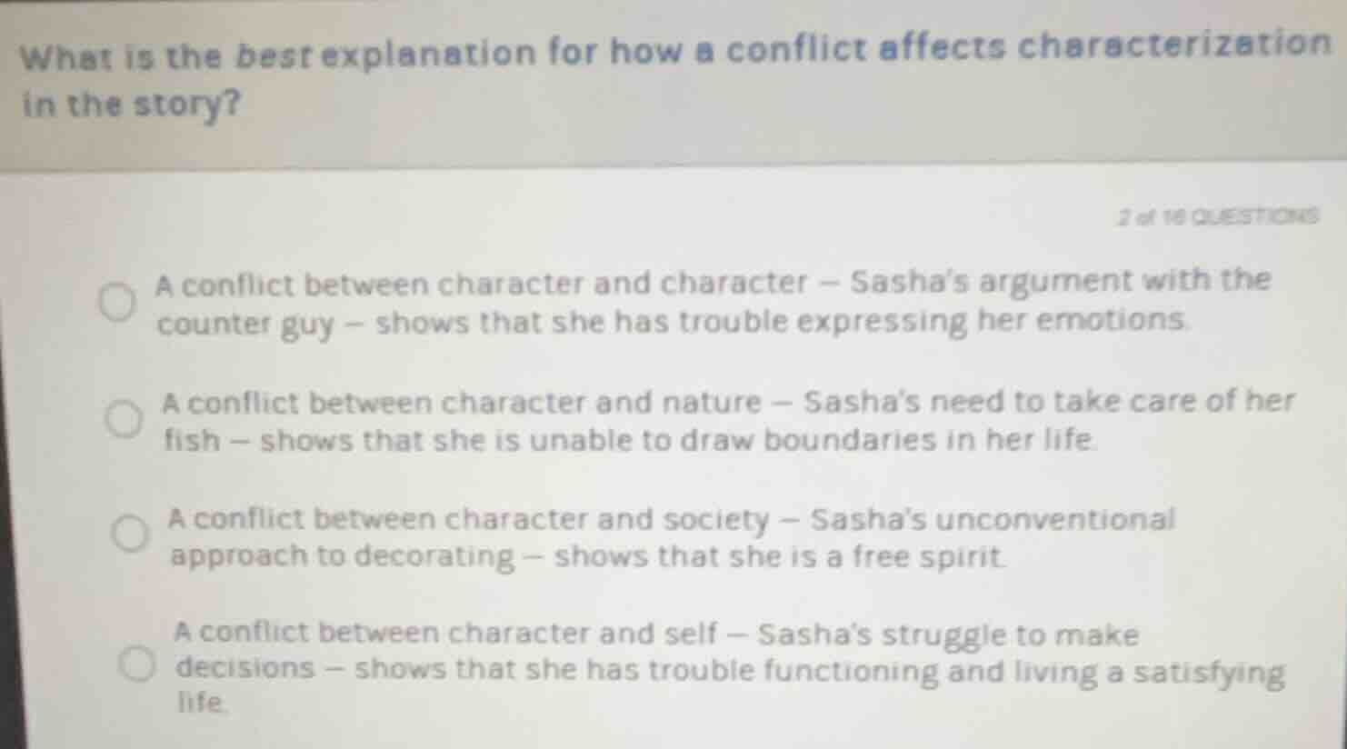 what is the best explanation for how a conflict affects characterizatio…