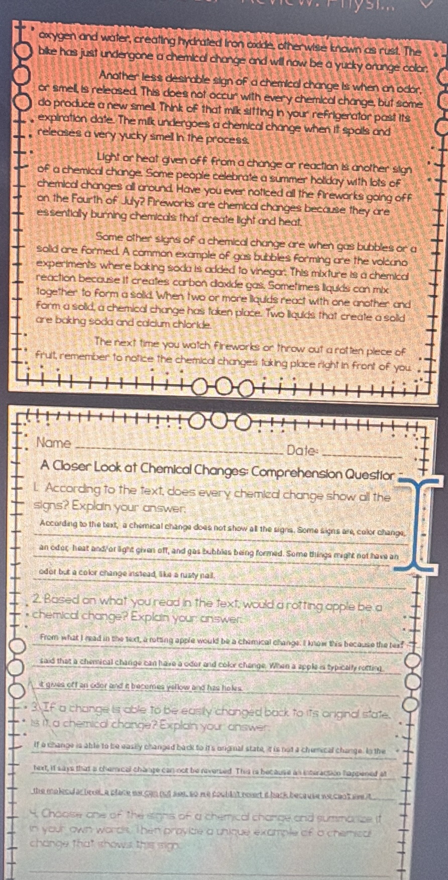 oxygen and water, creating hydrated iron oxide, otherwise known as rust…