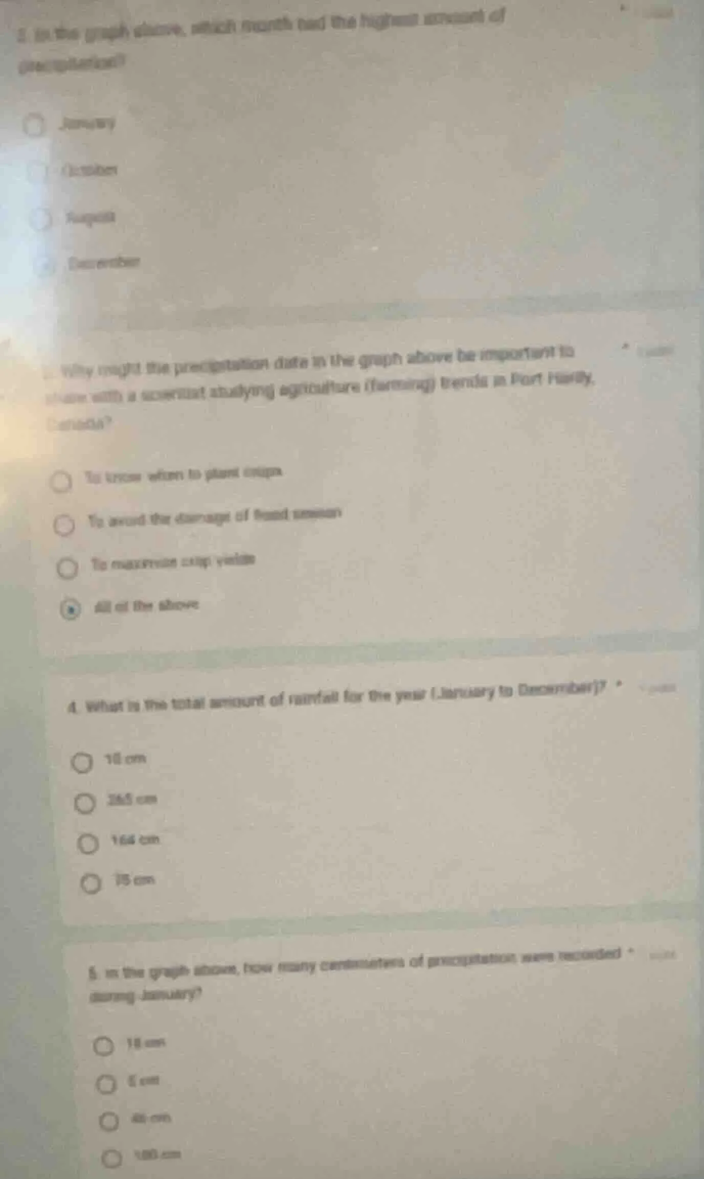 3. in the graph above, which month had the highest amount of precipitat…