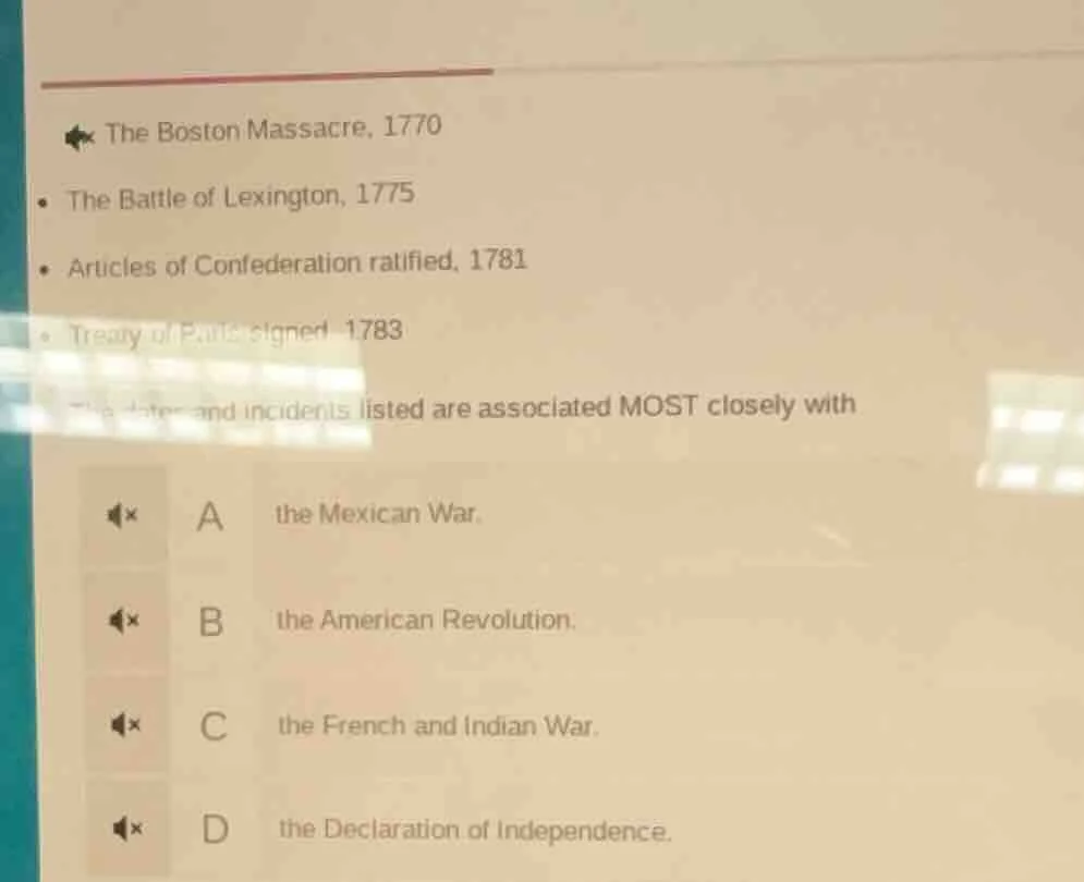 the boston massacre, 1770 - the battle of lexington, 1775 - articles of…