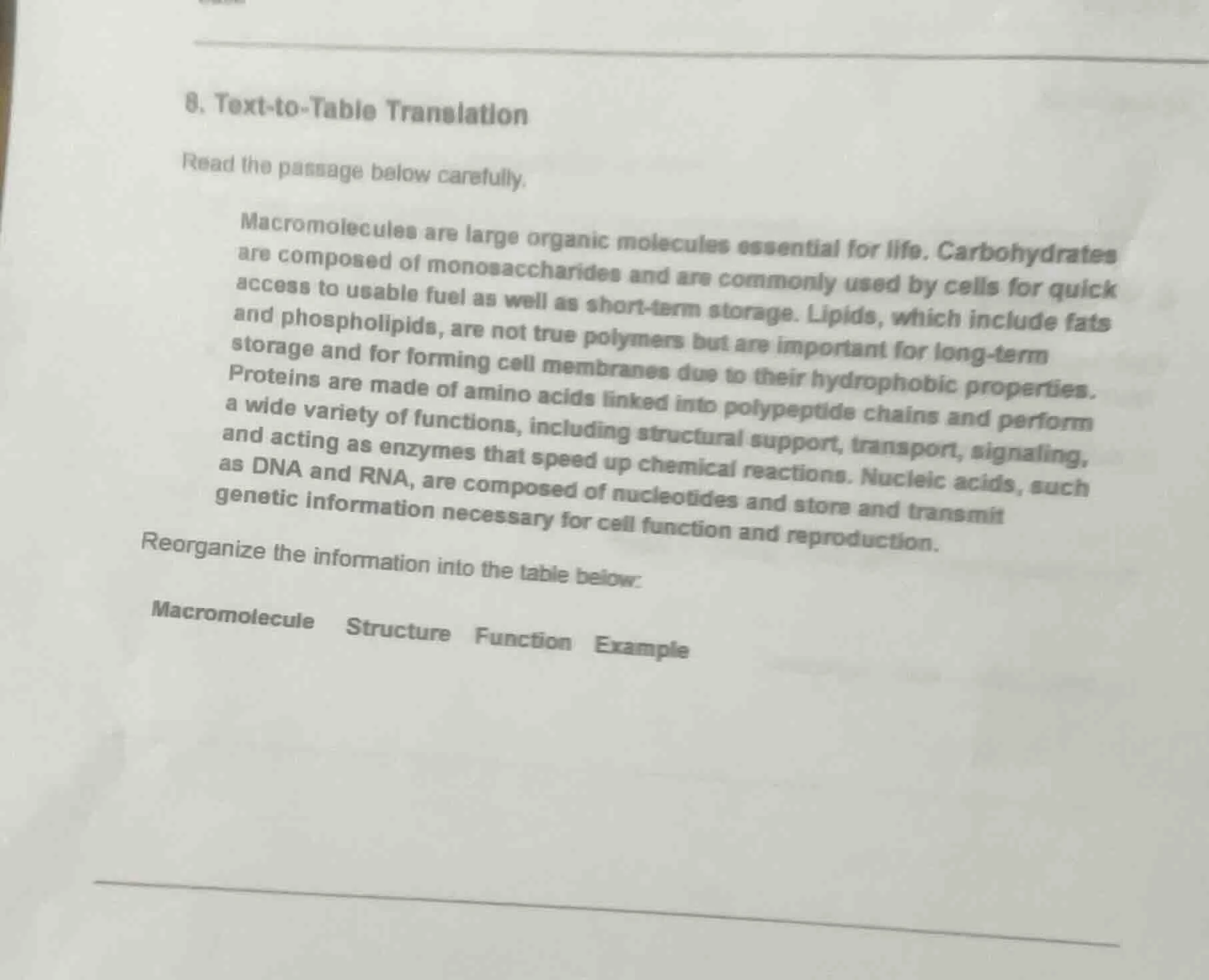 8. text - to - table translation read the passage below carefully. macr…