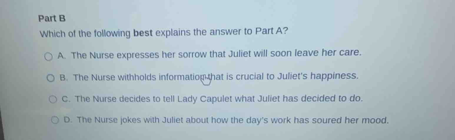 part b which of the following best explains the answer to part a? a. th…