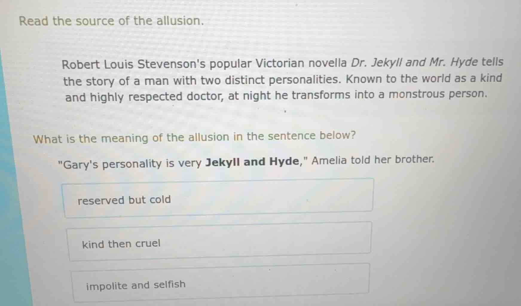 read the source of the allusion. robert louis stevensons popular victor…