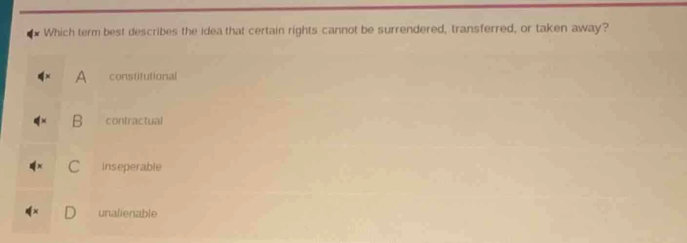 which term best describes the idea that certain rights cannot be surren…