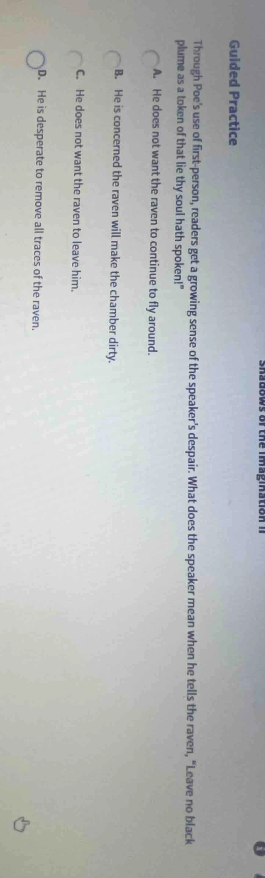 guided practice through poe’s use of first - person, readers get a grow…