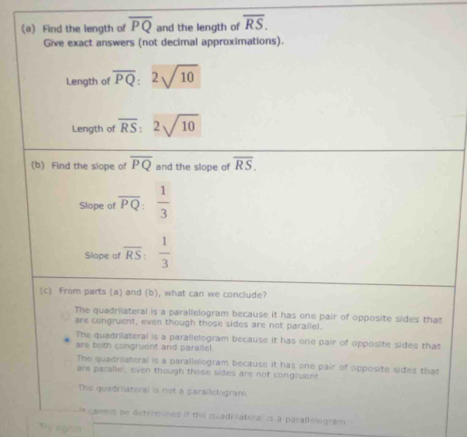 (a) find the length of $overline{pq}$ and the length of $overline{rs}$.…