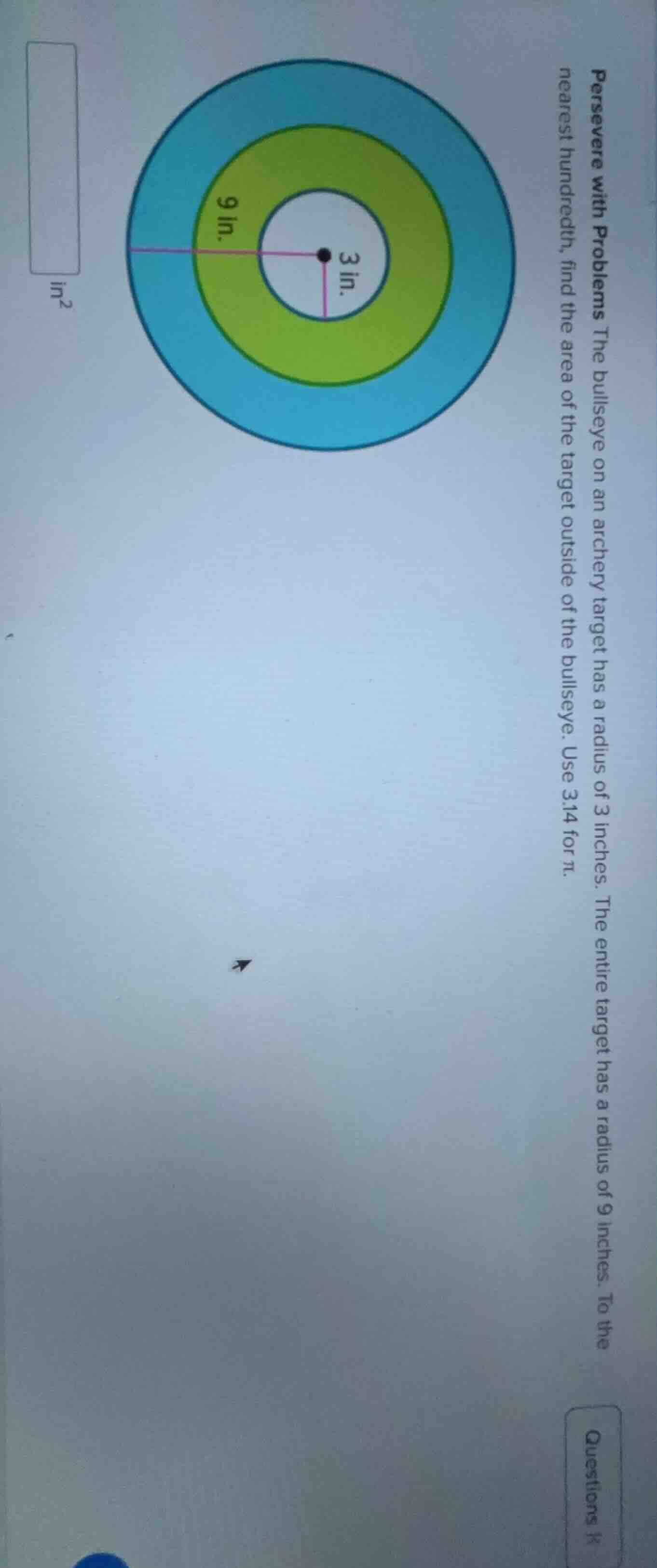 persevere with problems the bullseye on an archery target has a radius …