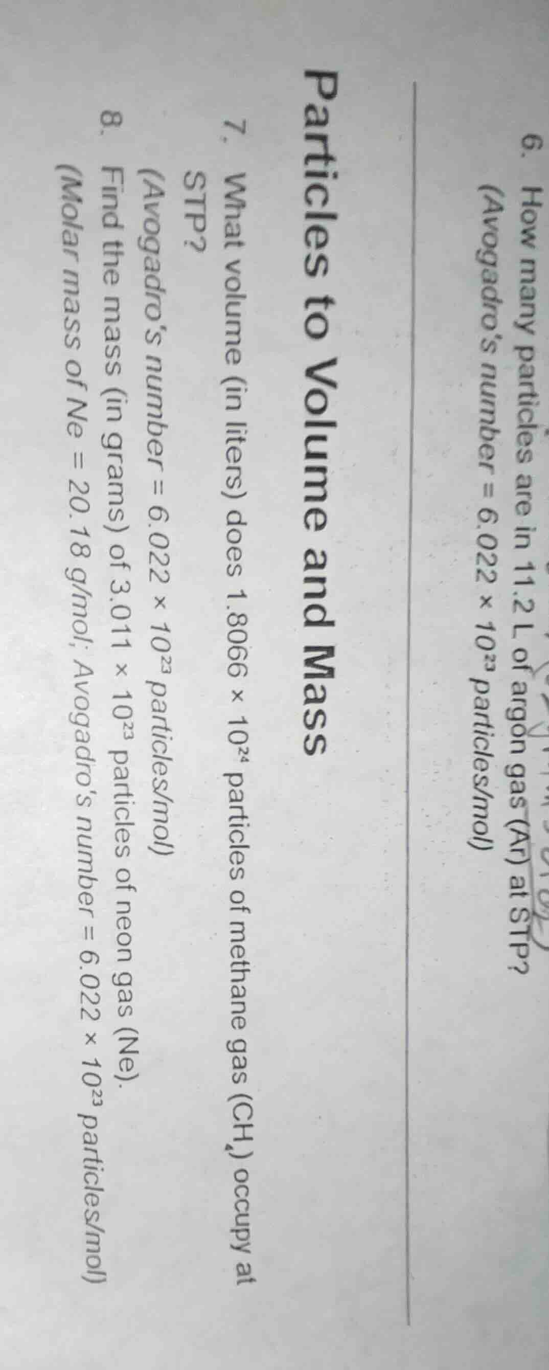 particles to volume and mass 7. what volume (in liters) does 1.8066 × 1…