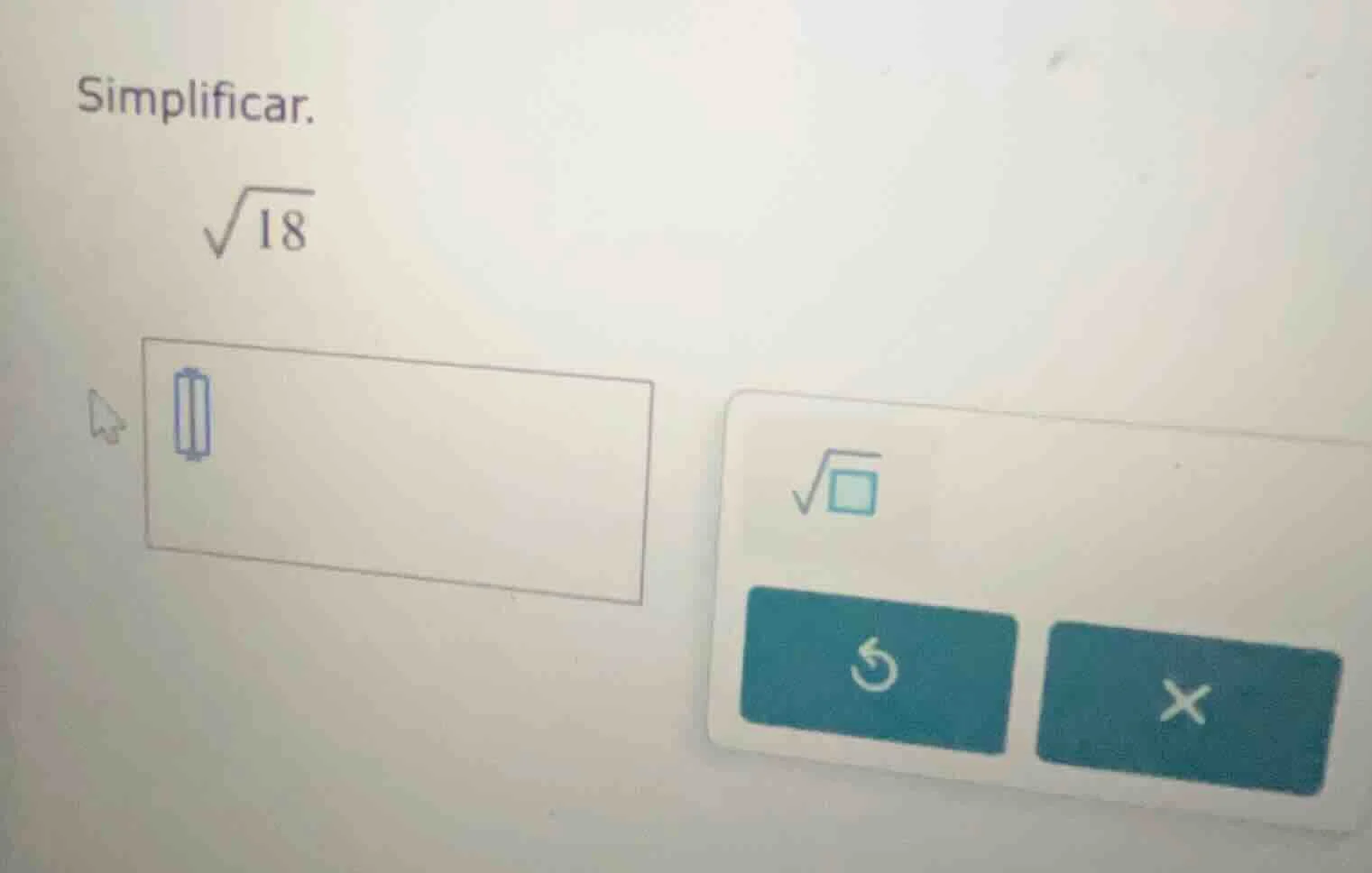 simplificar.\\(\\sqrt{18}\\)