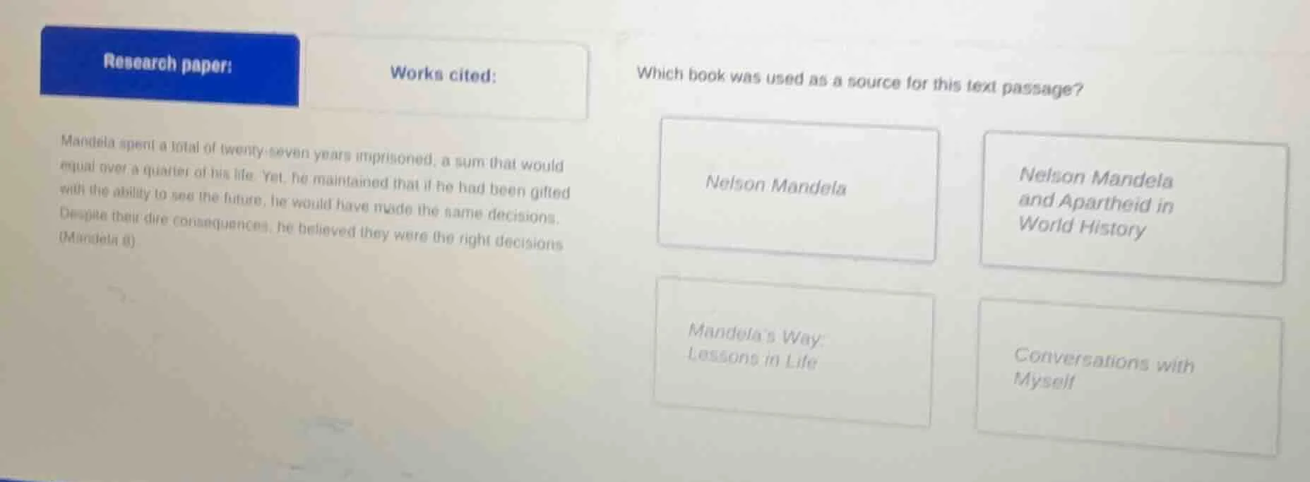 research paper: mandela spent a total of twenty - seven years imprisone…
