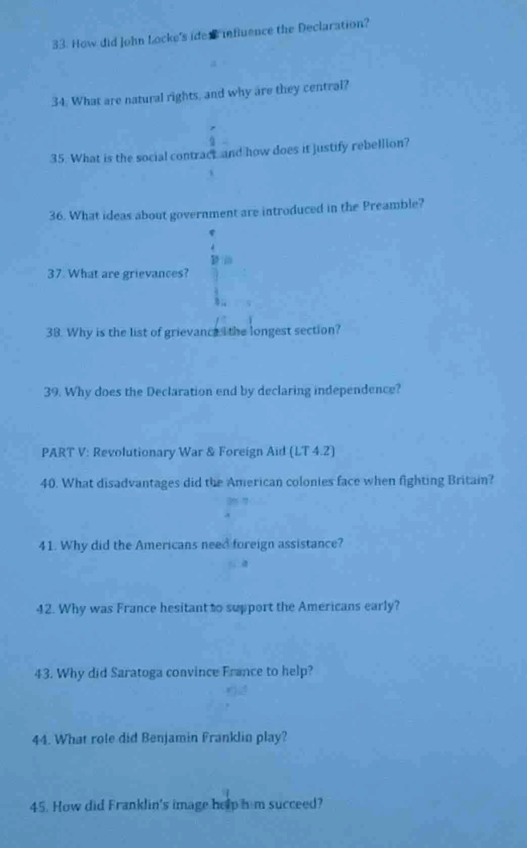 33. how did john locke’s ideas influence the declaration? 34. what are …