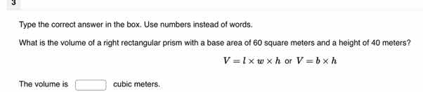 type the correct answer in the box. use numbers instead of words. what …