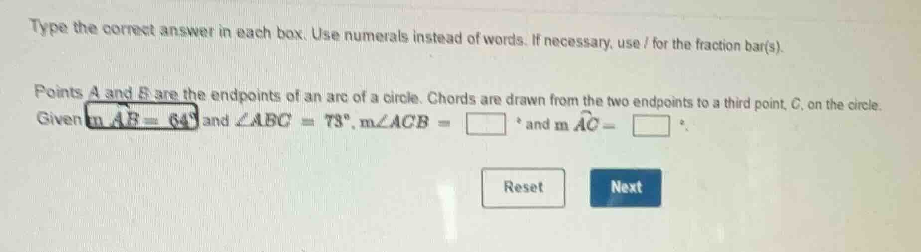 type the correct answer in each box. use numerals instead of words. if …