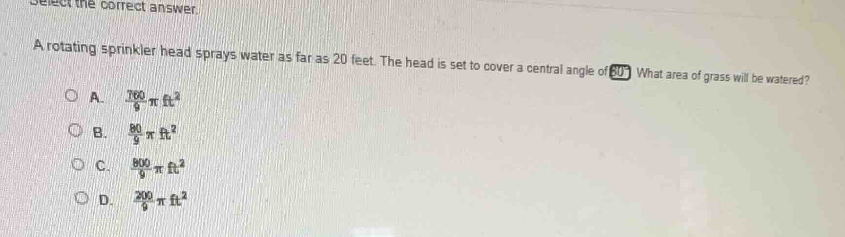 select the correct answer. a rotating sprinkler head sprays water as fa…
