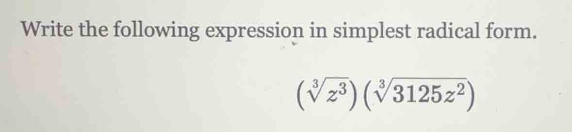 write the following expression in simplest radical form.\\(\\left(\\sqr…