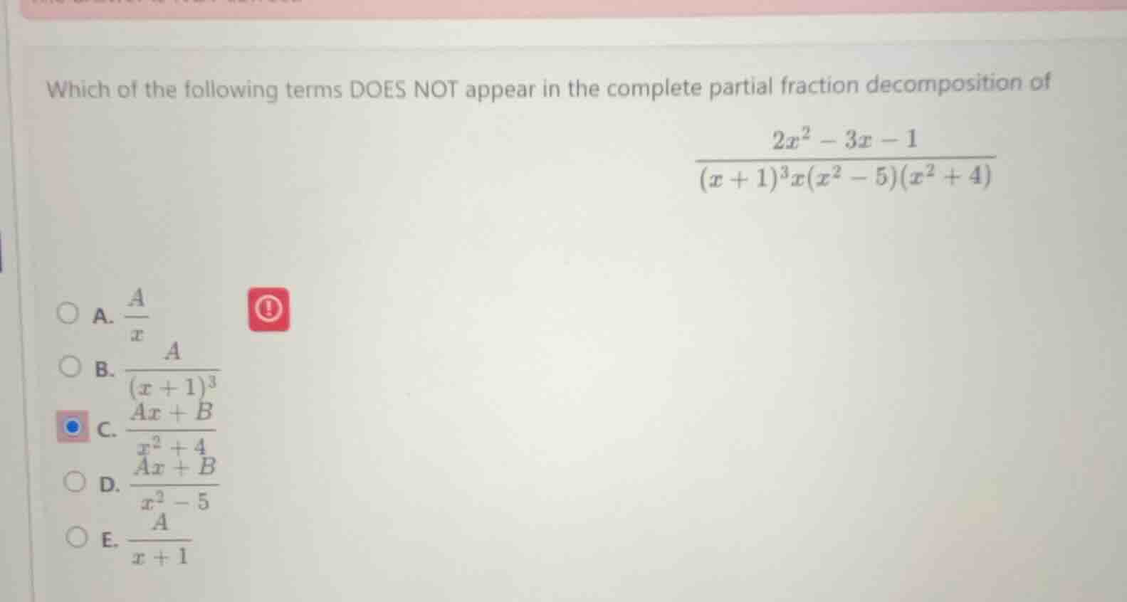 which of the following terms does not appear in the complete partial fr…