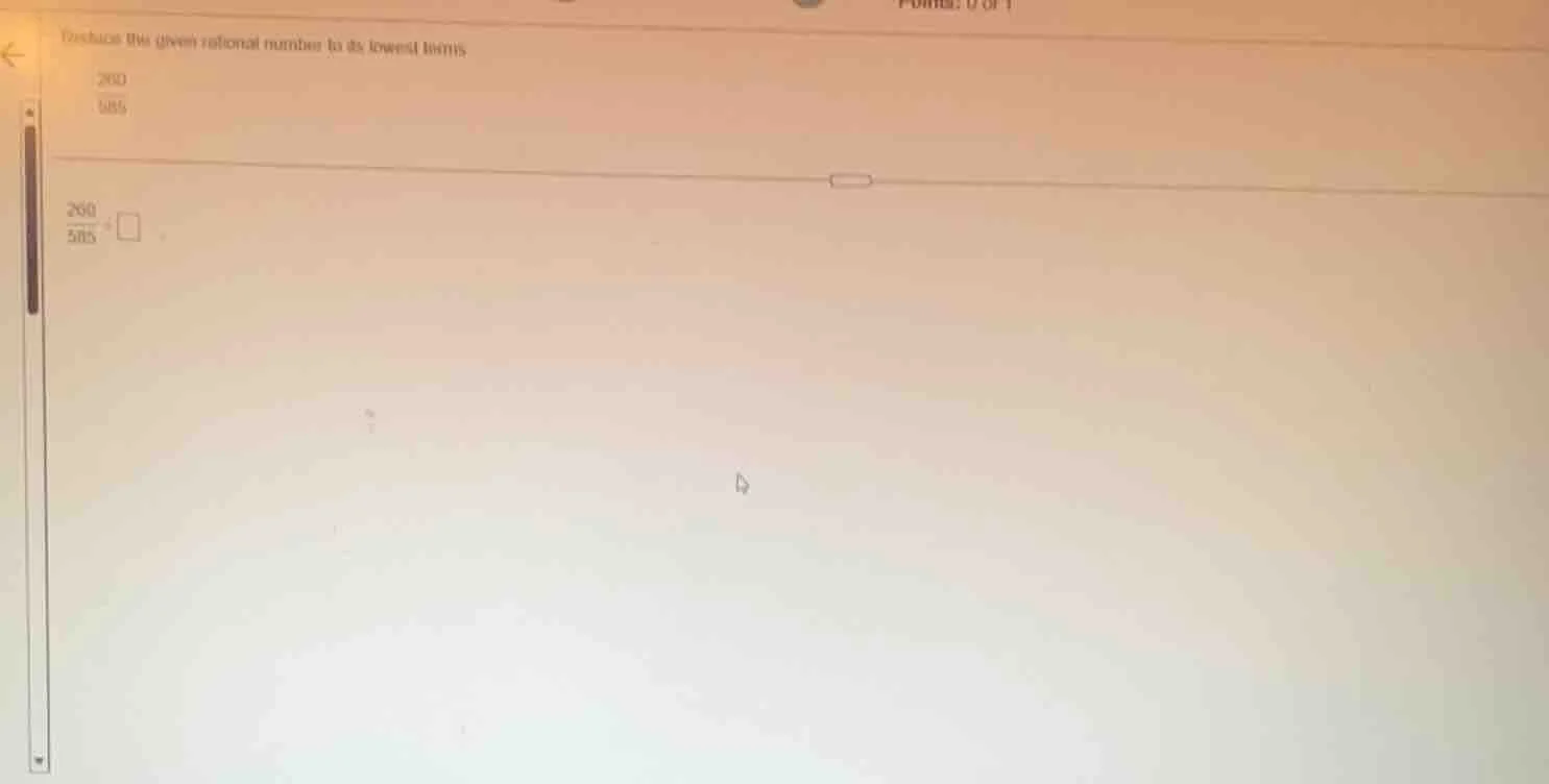 reduce the given rational number to its lowest terms \\(\frac{260}{505}…