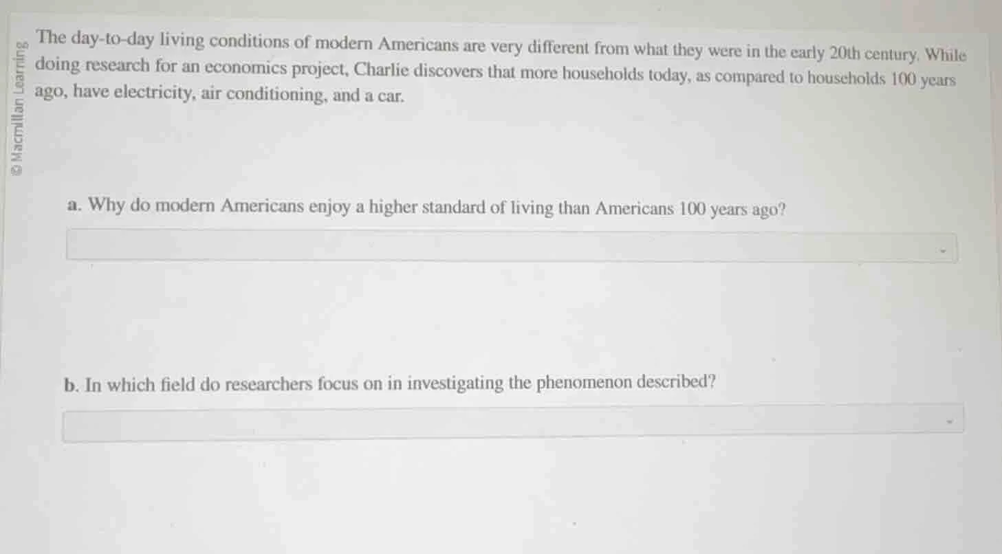 the day - to - day living conditions of modern americans are very diffe…