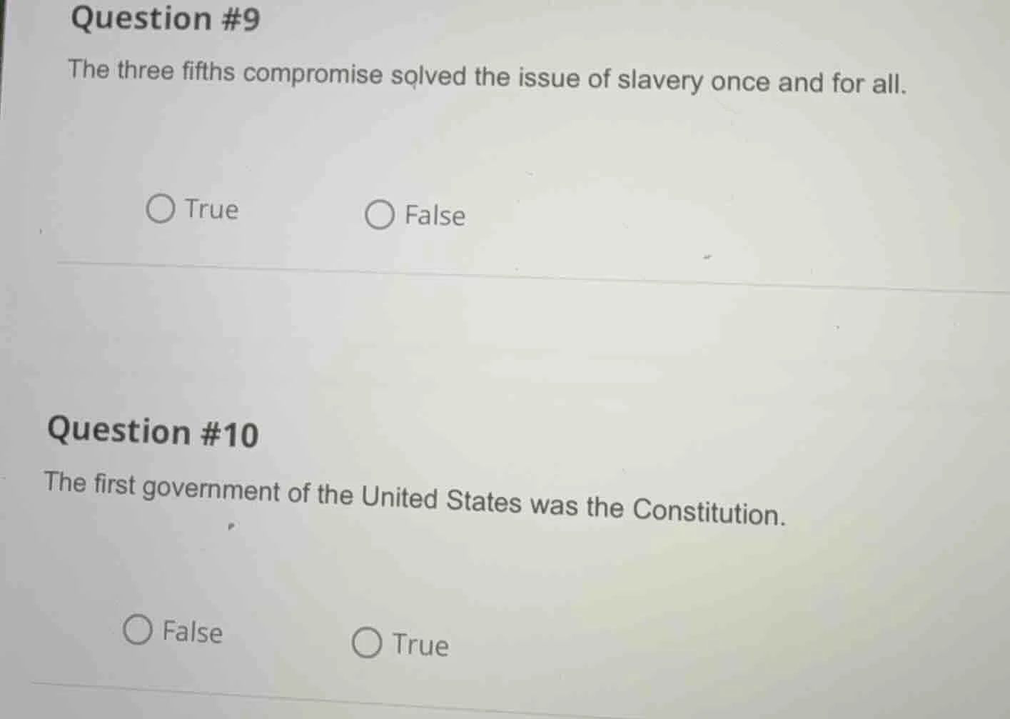 question #9 the three fifths compromise solved the issue of slavery onc…