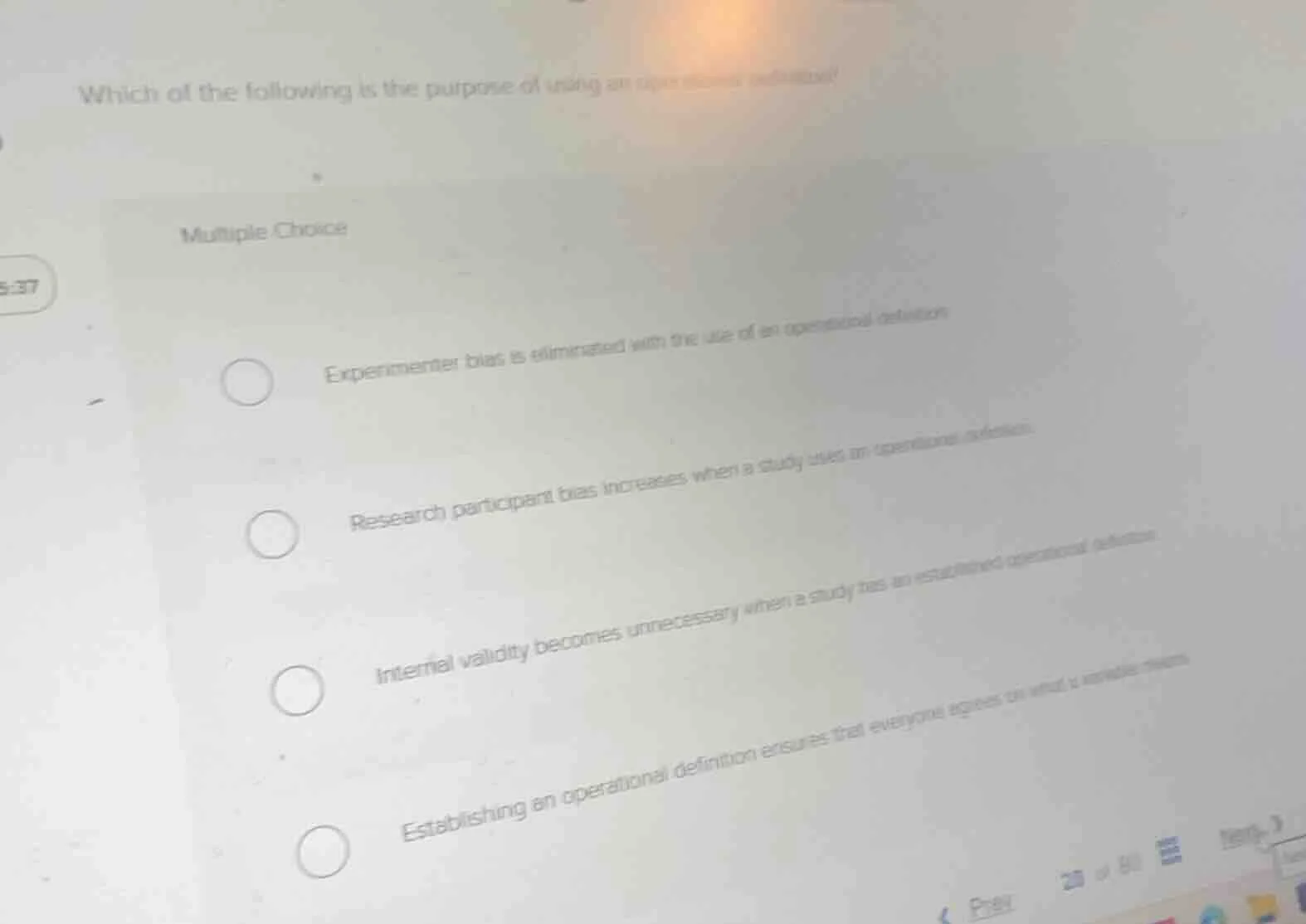 which of the following is the purpose of using an operational definitio…