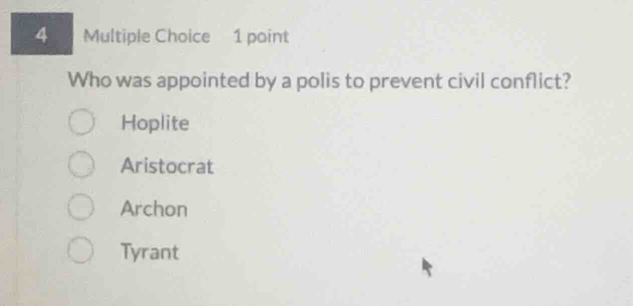 4 multiple choice 1 point who was appointed by a polis to prevent civil…