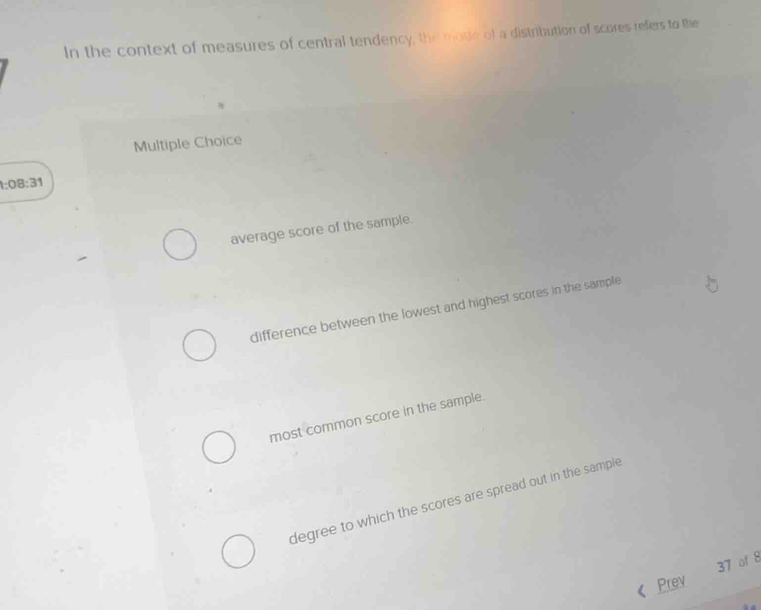 in the context of measures of central tendency, the mode of a distribut…