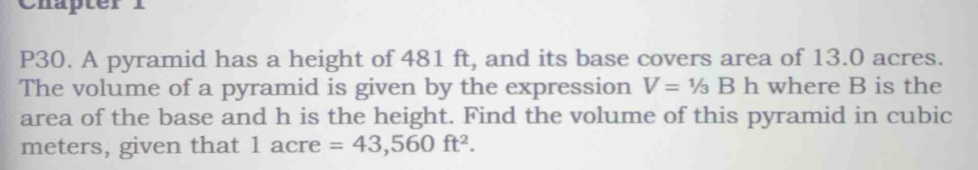p30. a pyramid has a height of 481 ft, and its base covers area of 13.0…