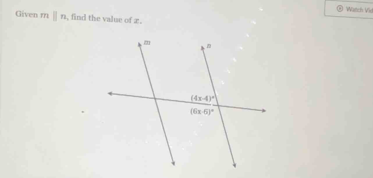 given ( m parallel n ), find the value of ( x ).