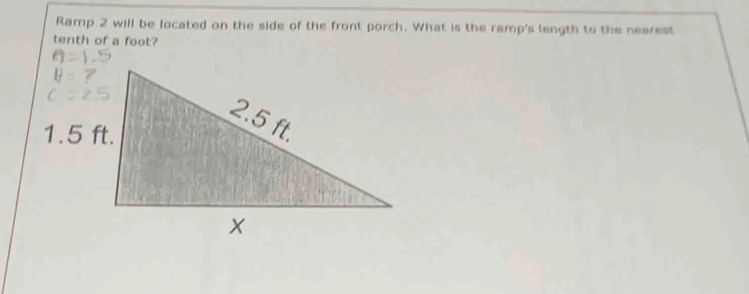 ramp 2 will be located on the side of the front porch. what is the ramp…