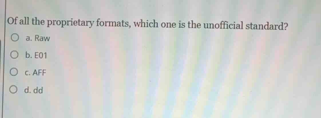of all the proprietary formats, which one is the unofficial standard? a…