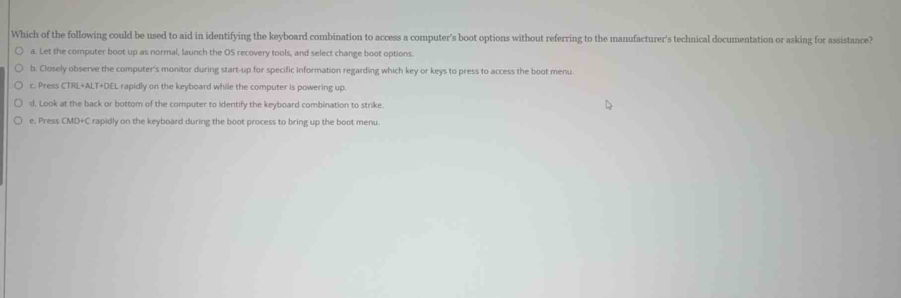 which of the following could be used to aid in identifying the keyboard…