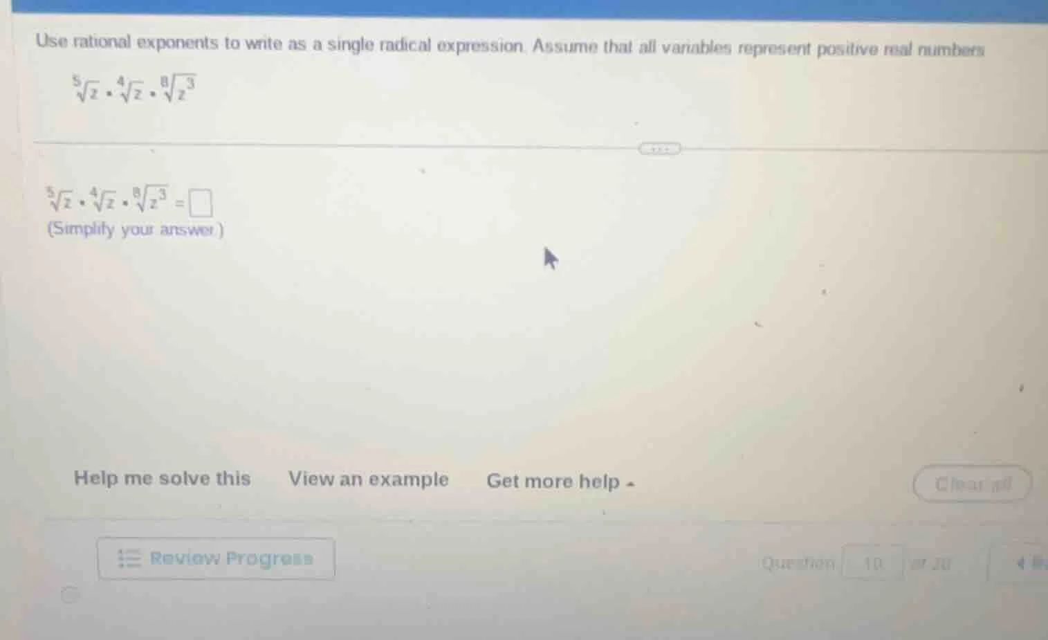 use rational exponents to write as a single radical expression. assume …