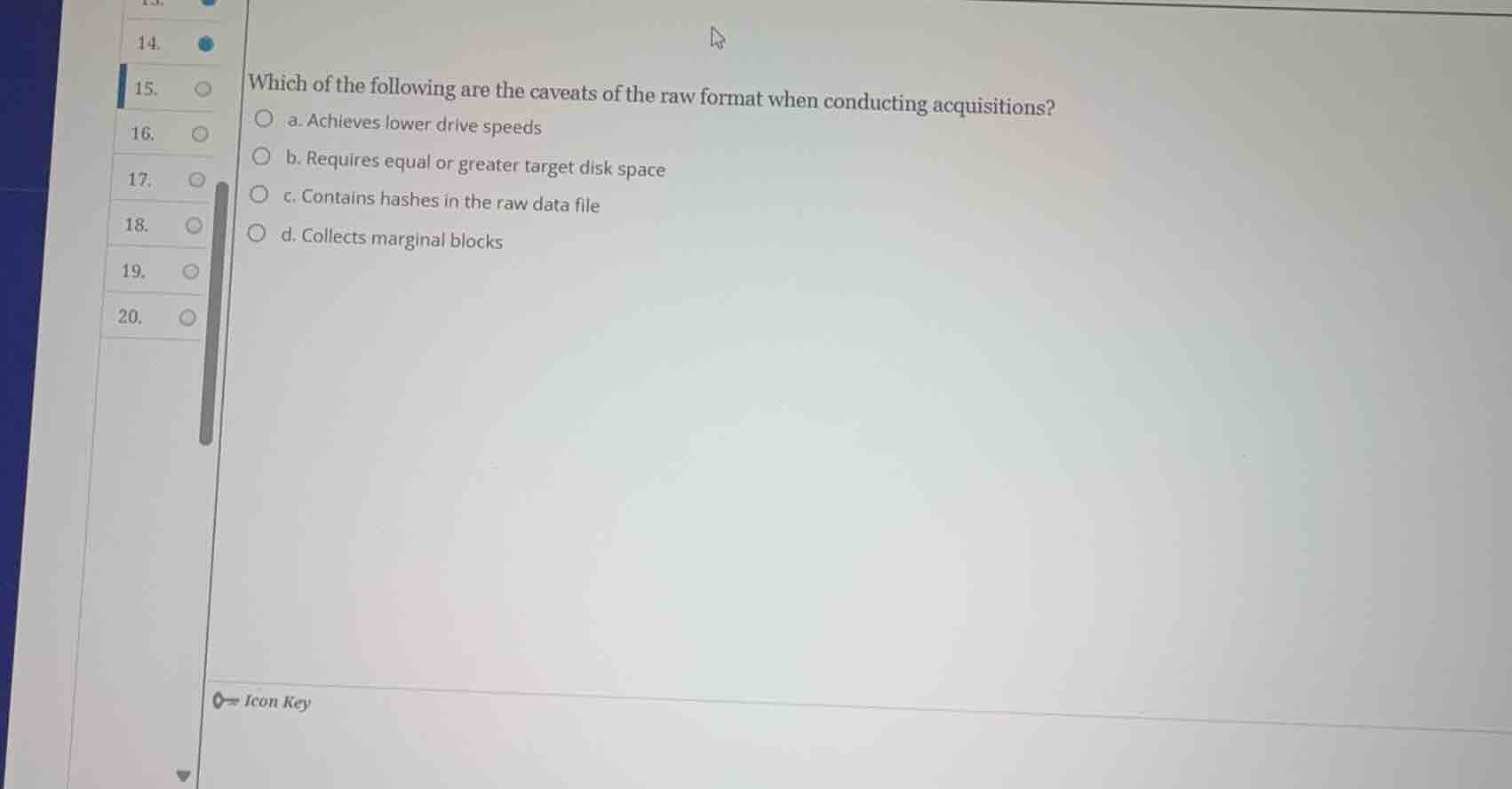 which of the following are the caveats of the raw format when conductin…