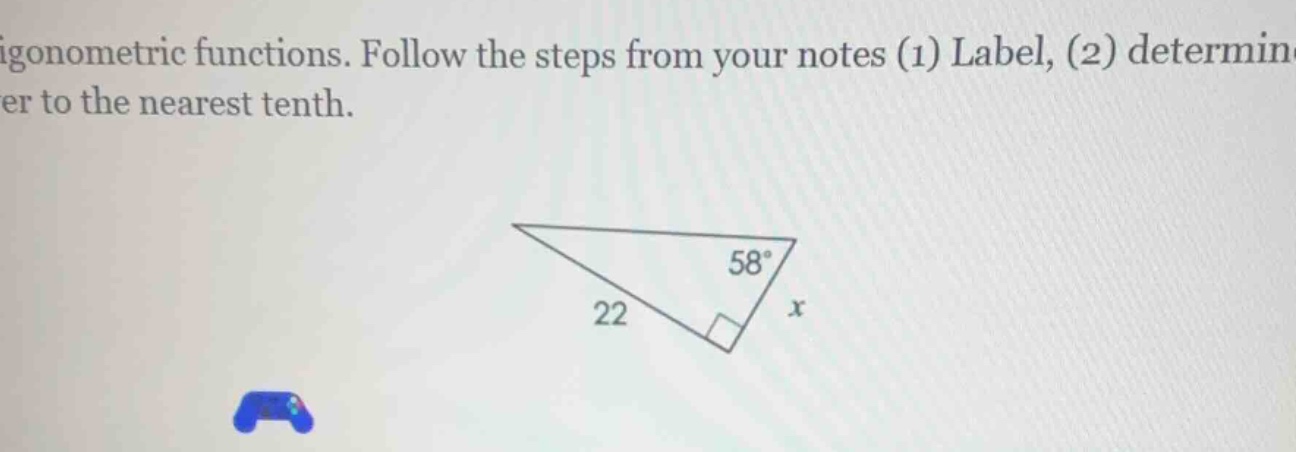 igonometric functions. follow the steps from your notes (1) label, (2) …