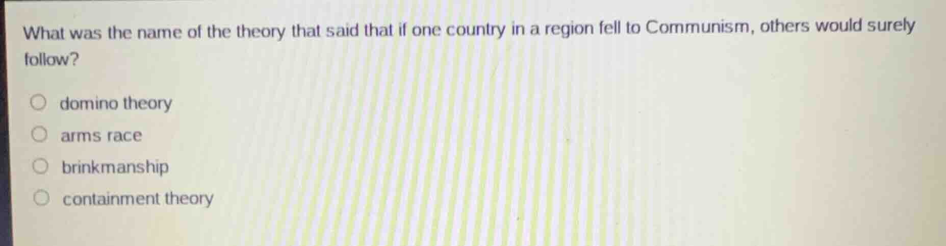what was the name of the theory that said that if one country in a regi…