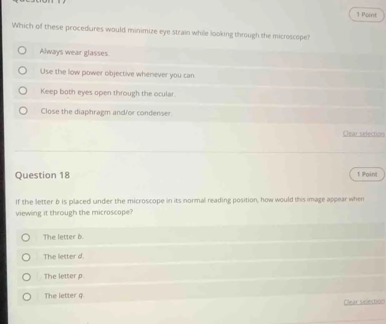 question 17 1 point which of these procedures would minimize eye strain…
